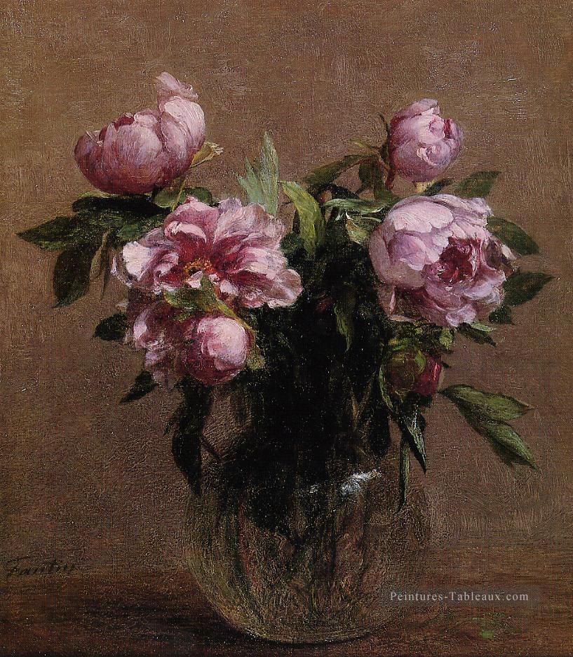 Vase des Pivoines peintre de fleurs Henri Fantin Latour Peintures à l'huile